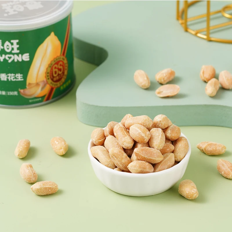 2 Crispy Canned 150G Roasted Garlic  Coated Peanuts Snacks