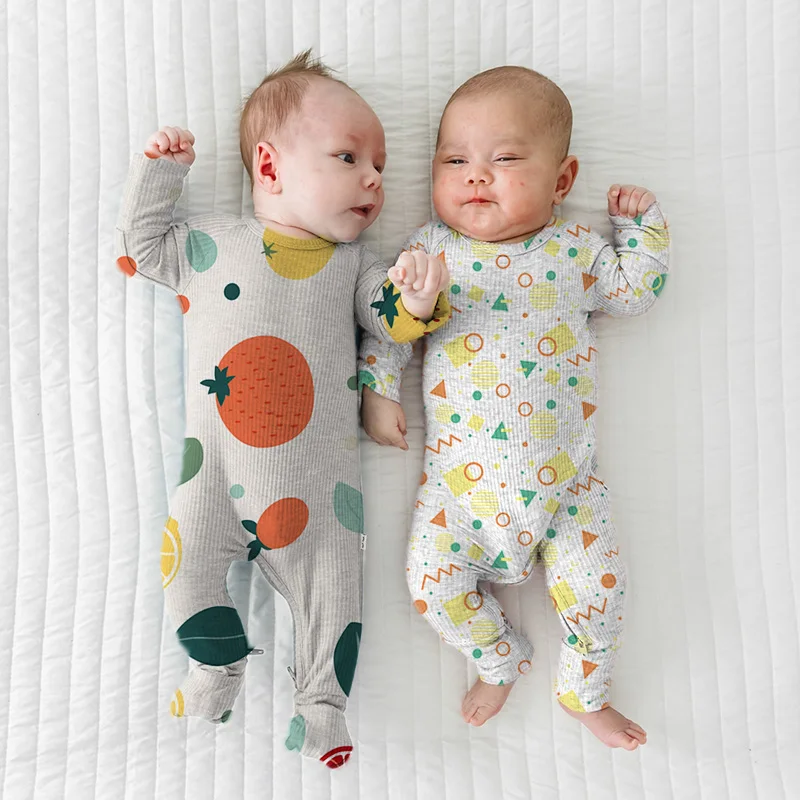 HOT SALE Zipper bamboo spandex breathable baby boy clothes 9-12 months 1-3 years girls summer clothes for infant and toddler