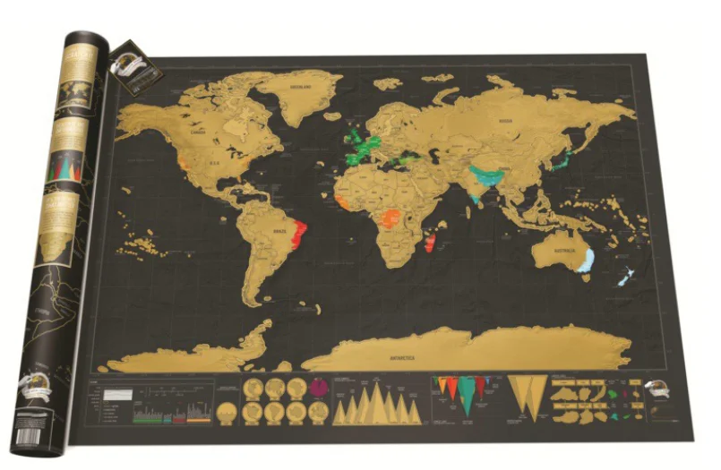Scratch World Map Large Black Gold Luxury Edition World Map