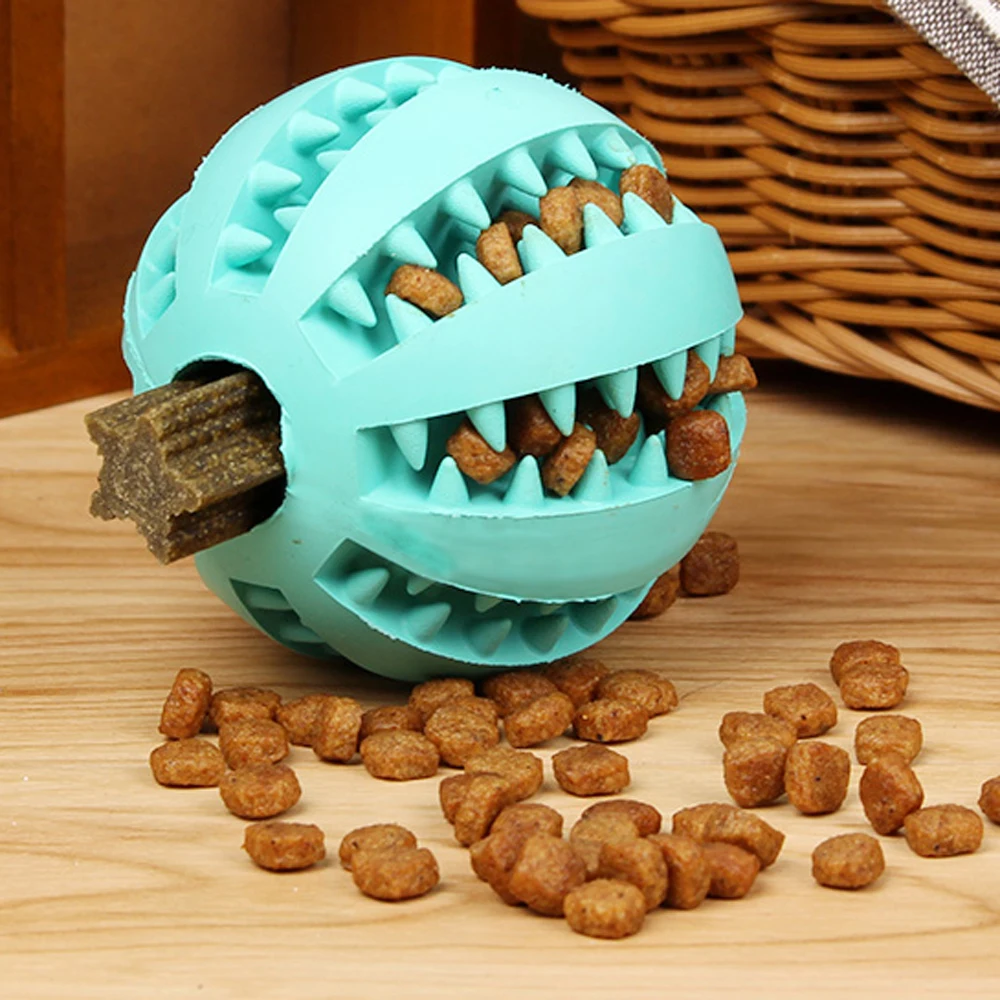 Wholesaler Durable Natural Rubber  Dental Care Teeth Cleaning Pet Chew Ball Rubber Dog Toy