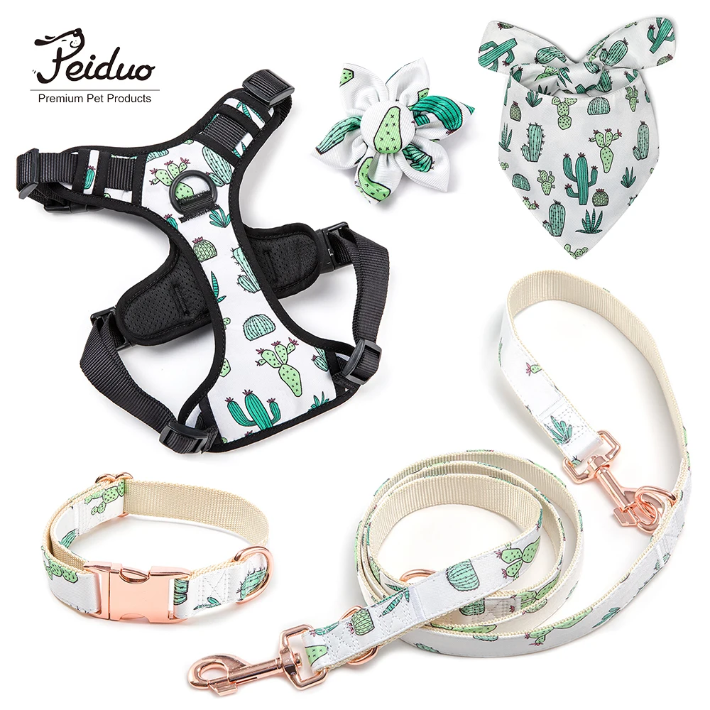 All Weather Mesh Harness And Reflective Dog Pet Leash With Neoprene Handle For Small Medium And Large Breed Puppies