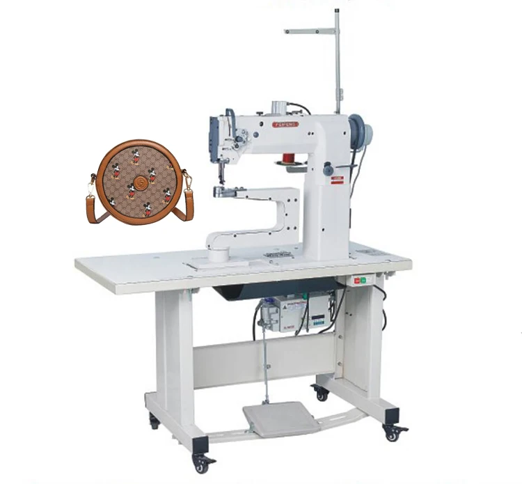 Промышленная швейная машина для производства сумок с одной иглой и вращающейся на 8361 градусов цилиндрической платформой 360