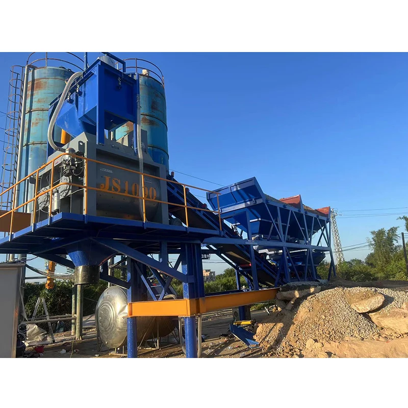 China Cement Plant With Vertical Thickened Cement Silo Concrete Batching Plant Mobile 60 M3/h Mixing Plant