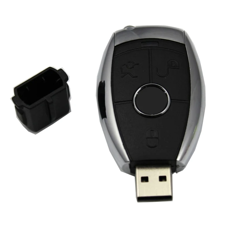 Custom Logo for Benz Car Key Shape Flash Drive Keychain USB 8GB 16GB 32GB 64GB 128GB USB Pen Drive USB2.0 and High Speed USB3.0