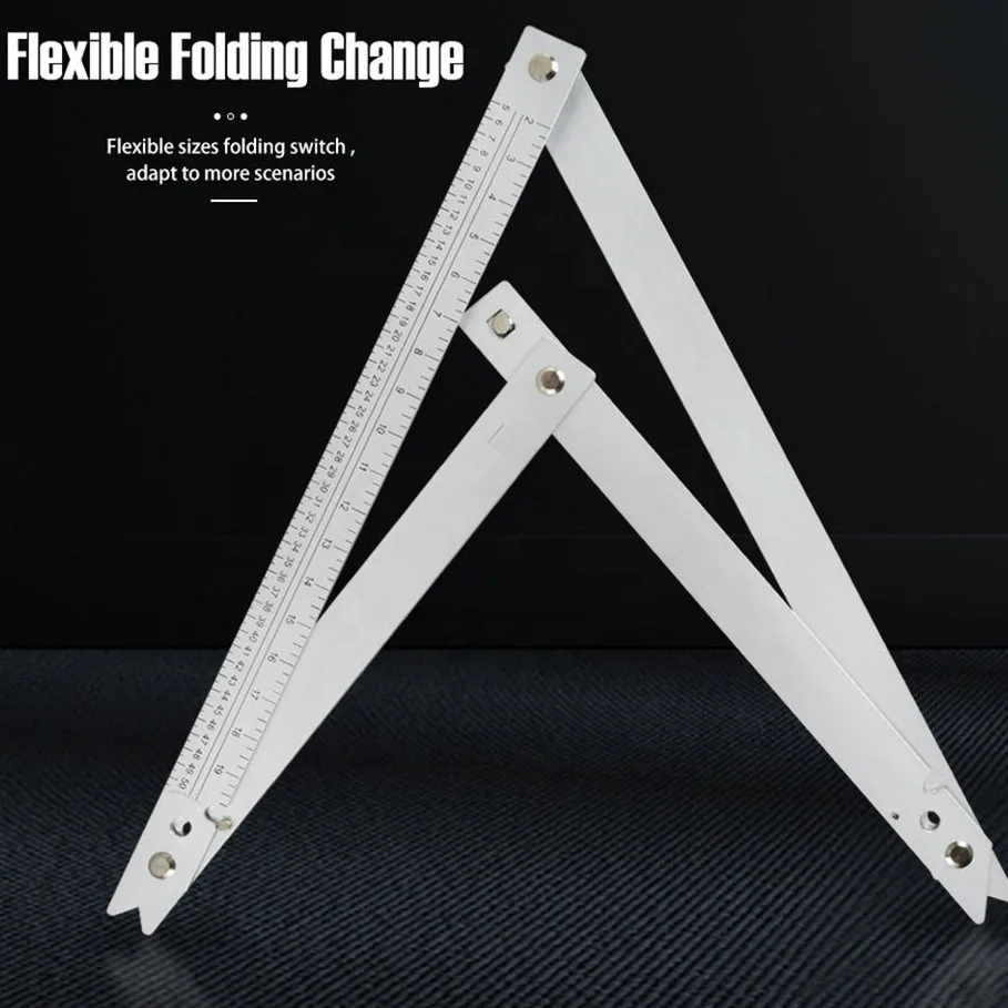 JDSR Woodworking Easy to Operate Aluminum  Folding triangle ruler