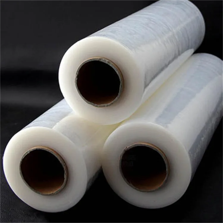 High Quality Transparent PE Stretch Film Roll Soft LLDPE Release Packaging Film with Acrylic Adhesive Plastic Material
