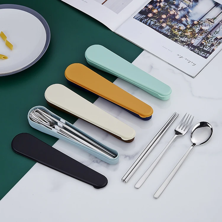High Quality Metal Stainless Steel 316L Gift Wedding Chopsticks Spoon Set with Nice Color Box