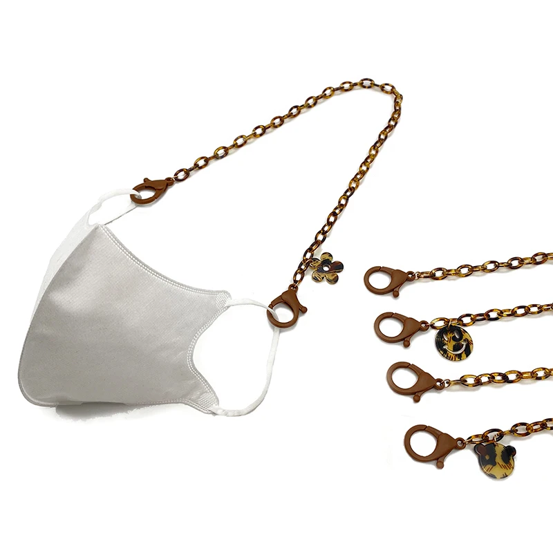 children amber acrylic hanging Anti-lost Face-mask chain