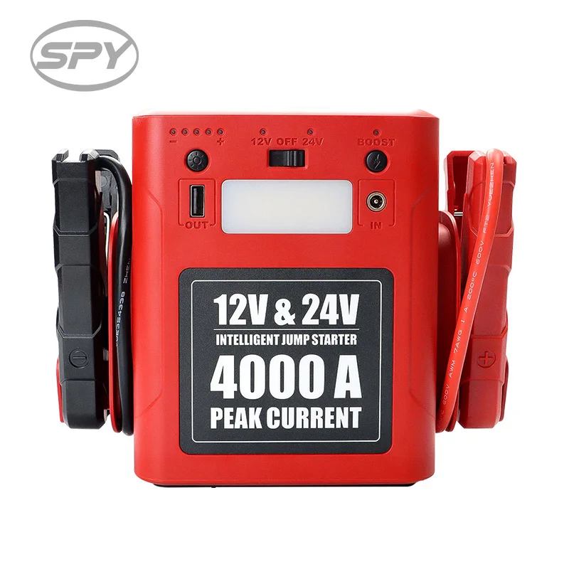SPY OEM&ODM 12V 24V 10A Automatic Smart Battery Charger, truck Battery jump starter for heavy truck