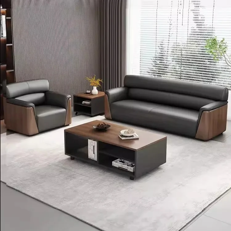 Factory direct sales office sofa modern simple and comfortable three people to negotiate reception business meeting office sofa
