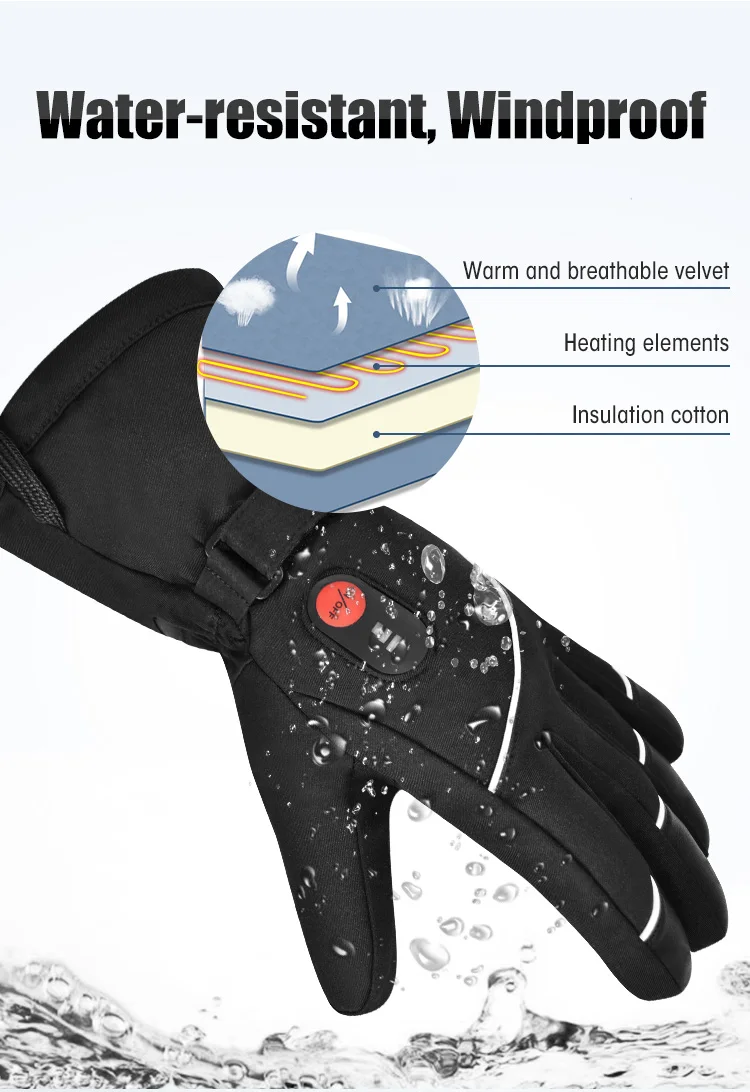 Savior Winter Outdoor Electric Skiing Heating Gloves Rechargeable Man Touch Screen Thermal Heated Gloves