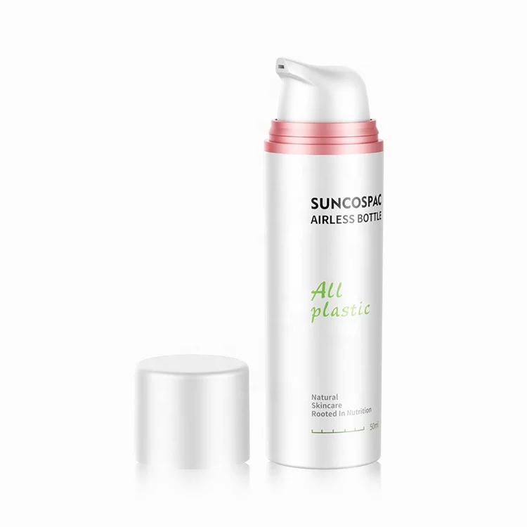 Wholesale High Empty All Plastic 15ml 1oz Airless Lotion Bottle 30ml 50ml Tpe Spring Mono Packaging Plastic Cosmetic Bottle