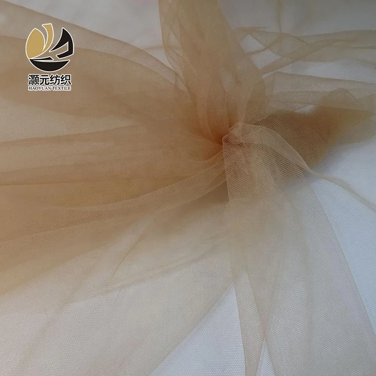 Factory Sell Direct Polyester Champagne Color Gradient Tulle Fabric For Girl Dress