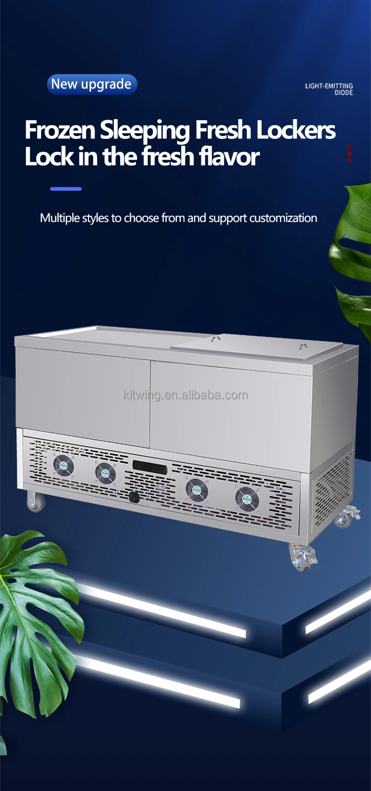 Коммерческая ультра низкая температура морозильная камера для супермаркета замороженные продукты Вертикальная глубокая