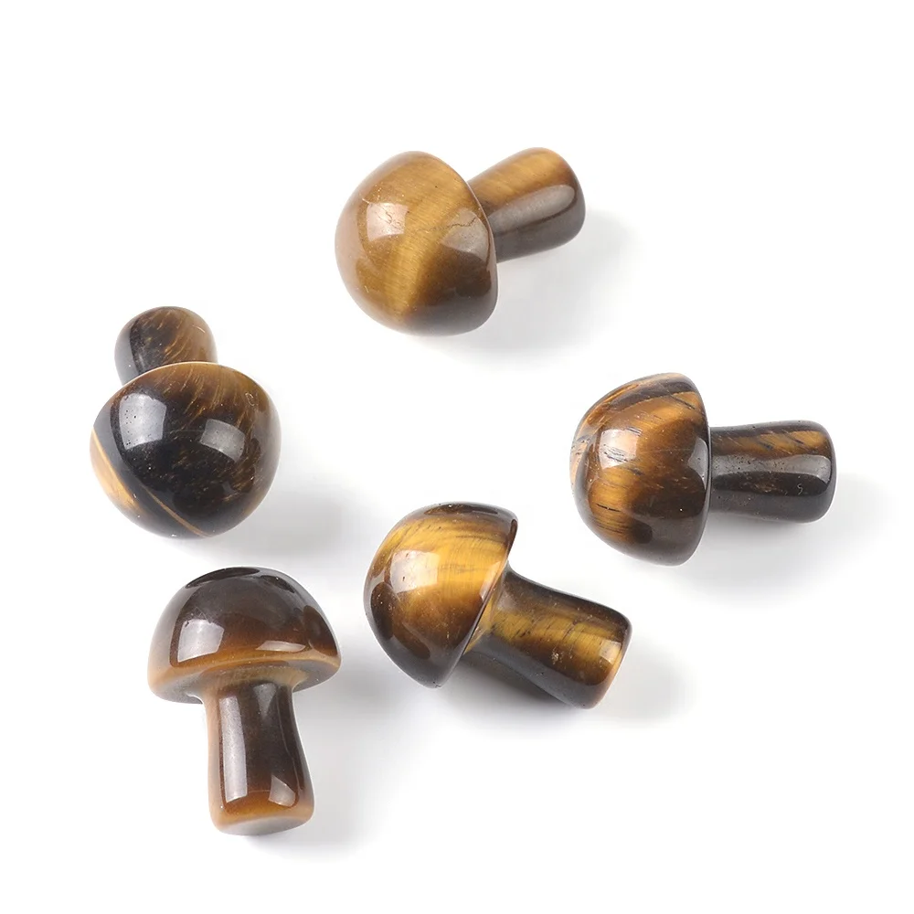 Cliobeads Mushroom Shape Tiger Eye Amethyst Turquoise Healing Stones And Crystals Gem Stone Crafts For Home Decoration