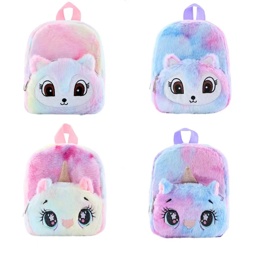 Cute Fashion Cartoon Plush Bag School Backpack For Kids Girls
