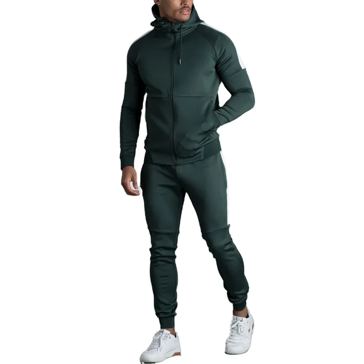 Новейший дизайн, комплект спортивного костюма из двух предметов для бега, белый полосатый простой мужской спортивный костюм на заказ (62110687904)
