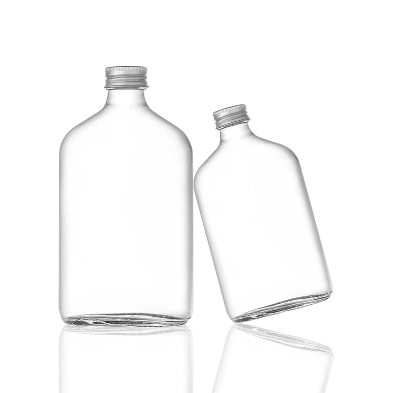 100ml Mini Small Sample Square shape Alcohol Juice Drinks Glass Wine Liquor Bottle with Screw Aluminum Cap