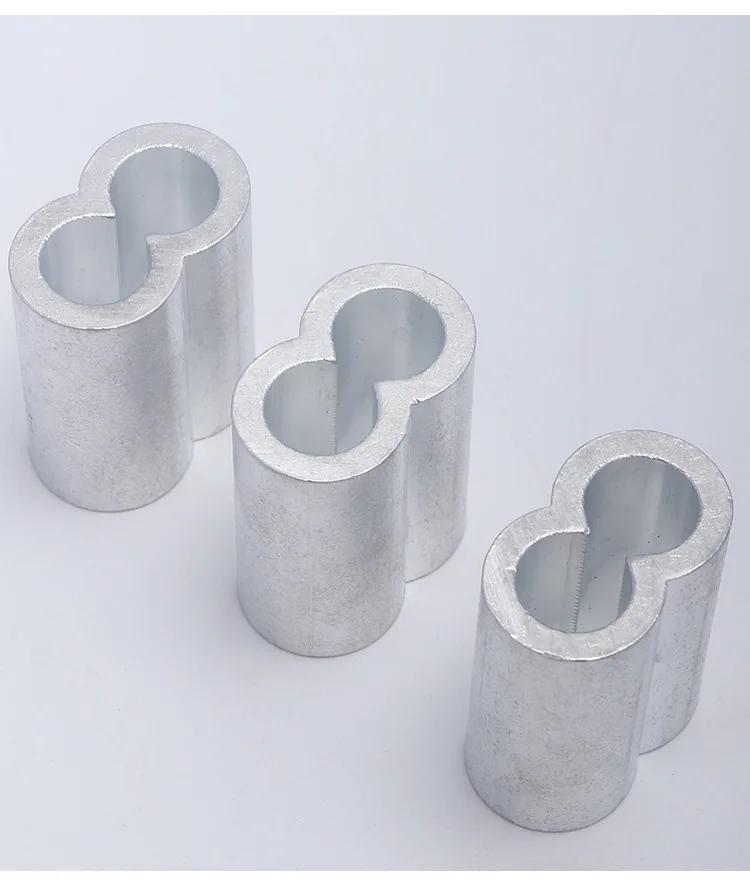 Aluminum Clasp 8 Double Pipe Line Rope Ring Wire Cable Hlm Aluminum Buckle 8-Type Double Tube Wire Rope Lasso Aluminum Sleeve