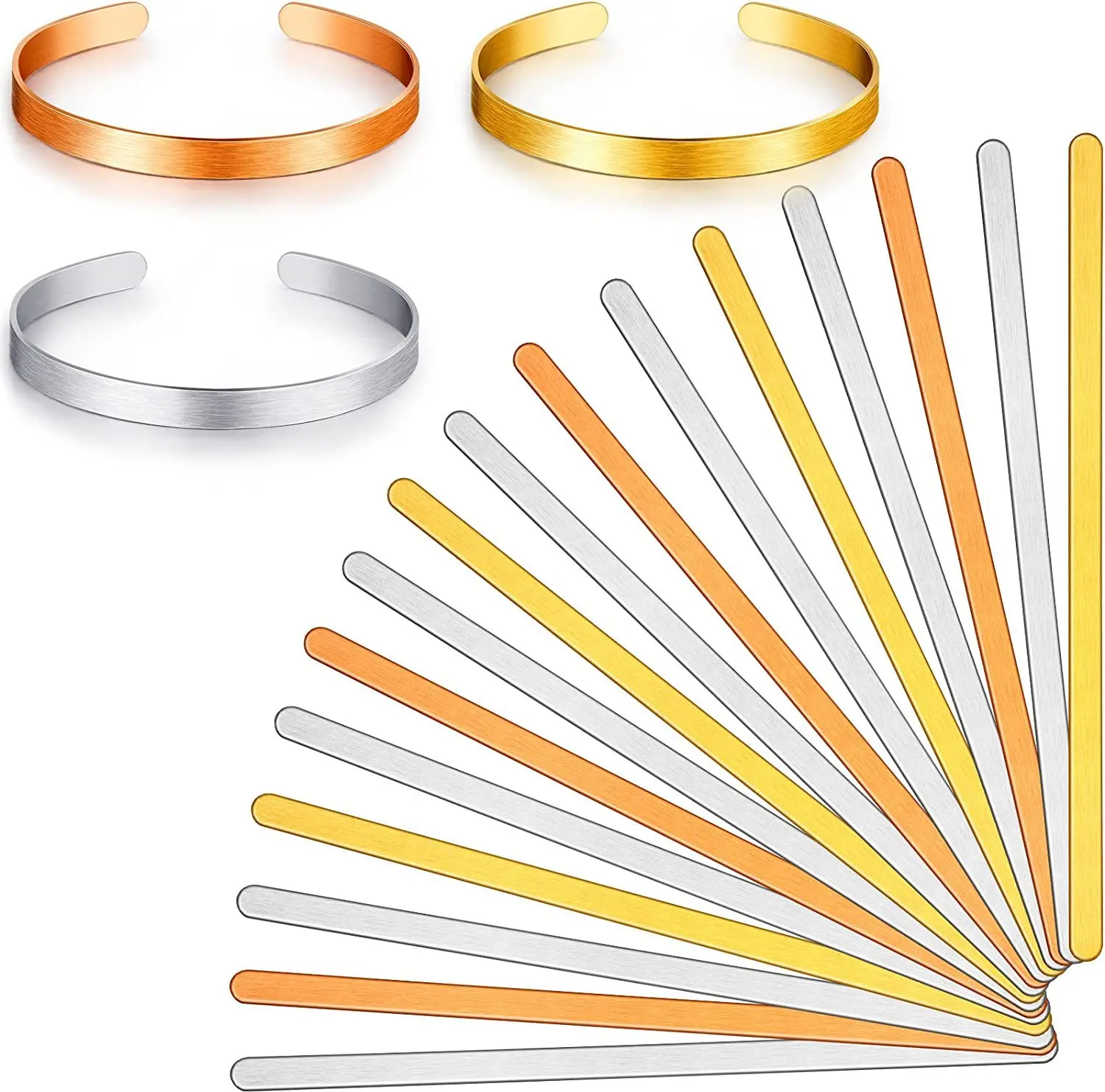 Браслет из нержавеющей стали с зародышем прямоугольная длинная полоса C-type яркая поверхность титановой браслет полуфабрикат