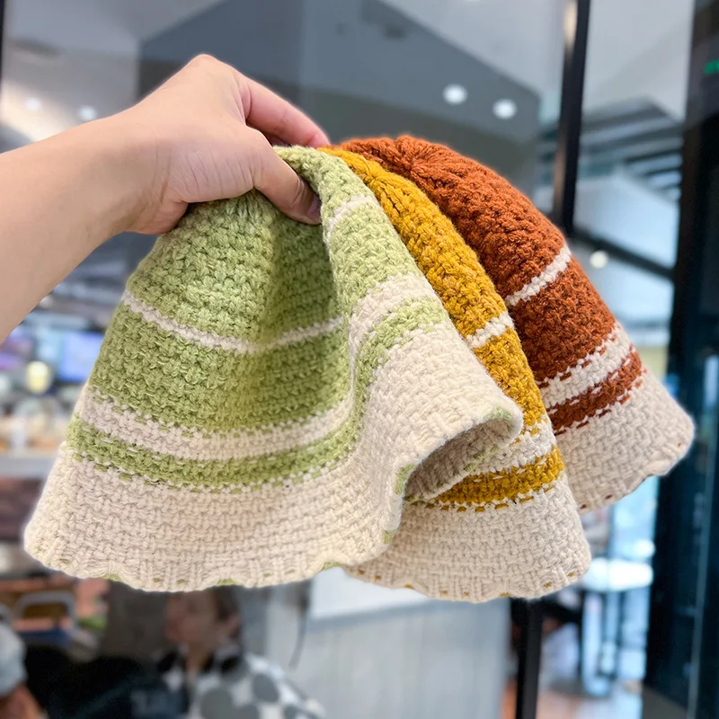 New Keep Warm In Autumn And Winter Knitting Fisherman Crochet Bucket performance Hat For Women