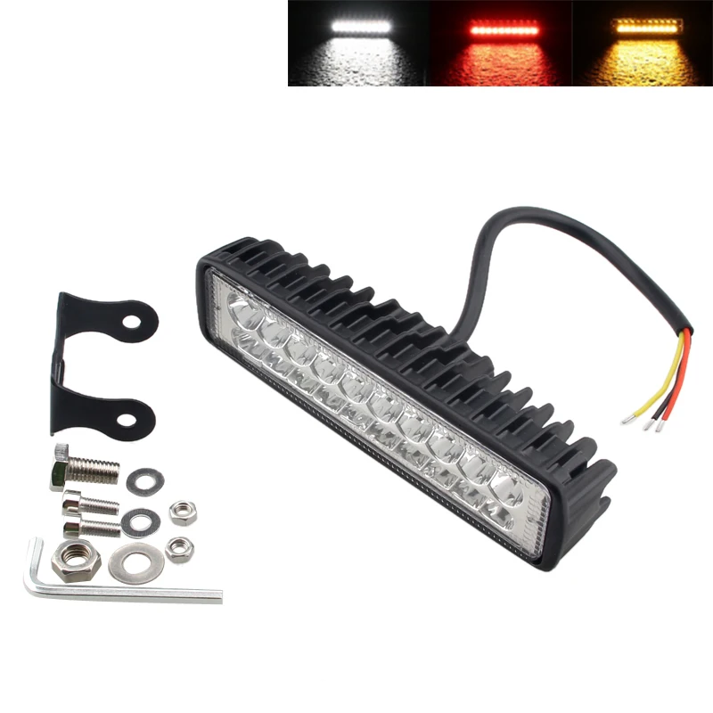 IP67 Waterproof Yellow and White Two-color 27W 6 Inch LED Work Light Bar