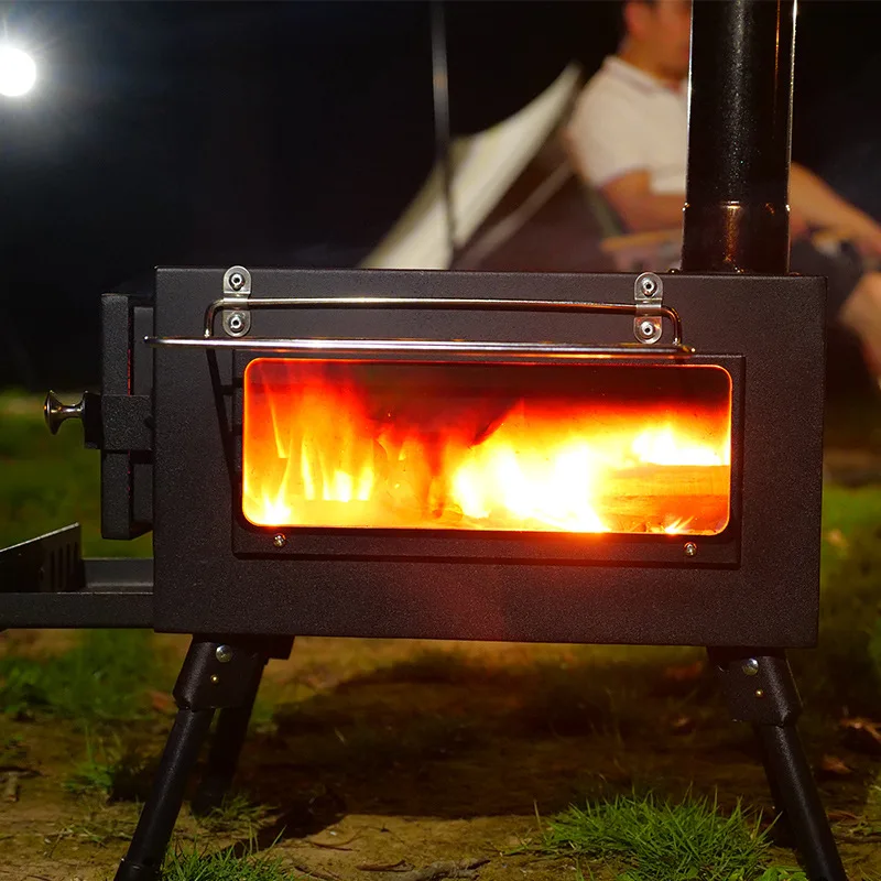 JWQ-002 Outdoor Portable wood stove Camping heater for inside tent Telescopic Folding Heater rocket stove