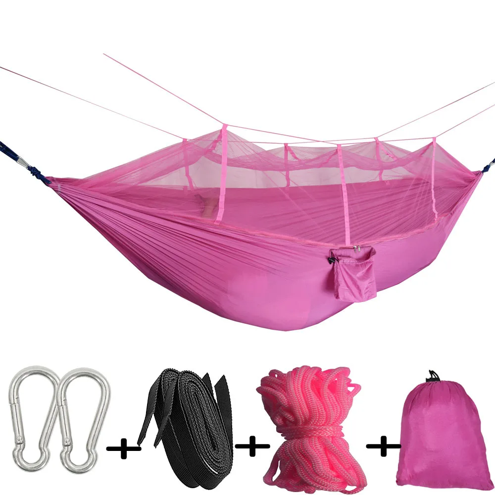 Ultra lightweight foldable parachute  gardening nylon camping hammock  tent with mosquito net  hiking trip