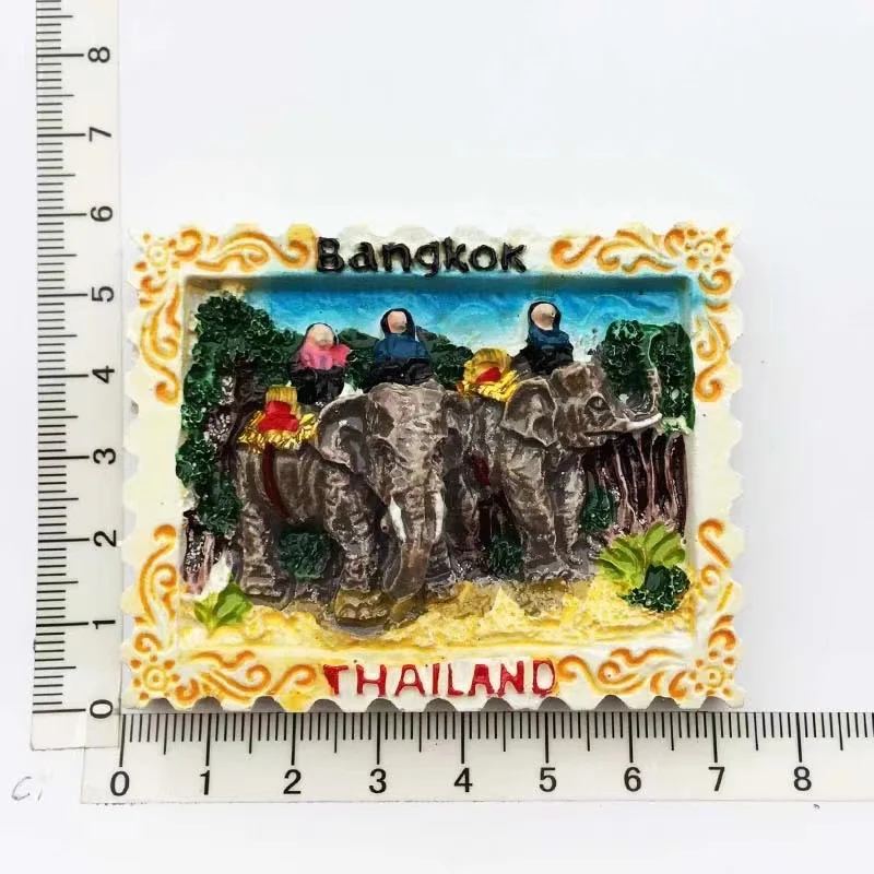 Resin 3D Thailand Bangkok elephant picture frame refrigerator magnet tourist souvenir