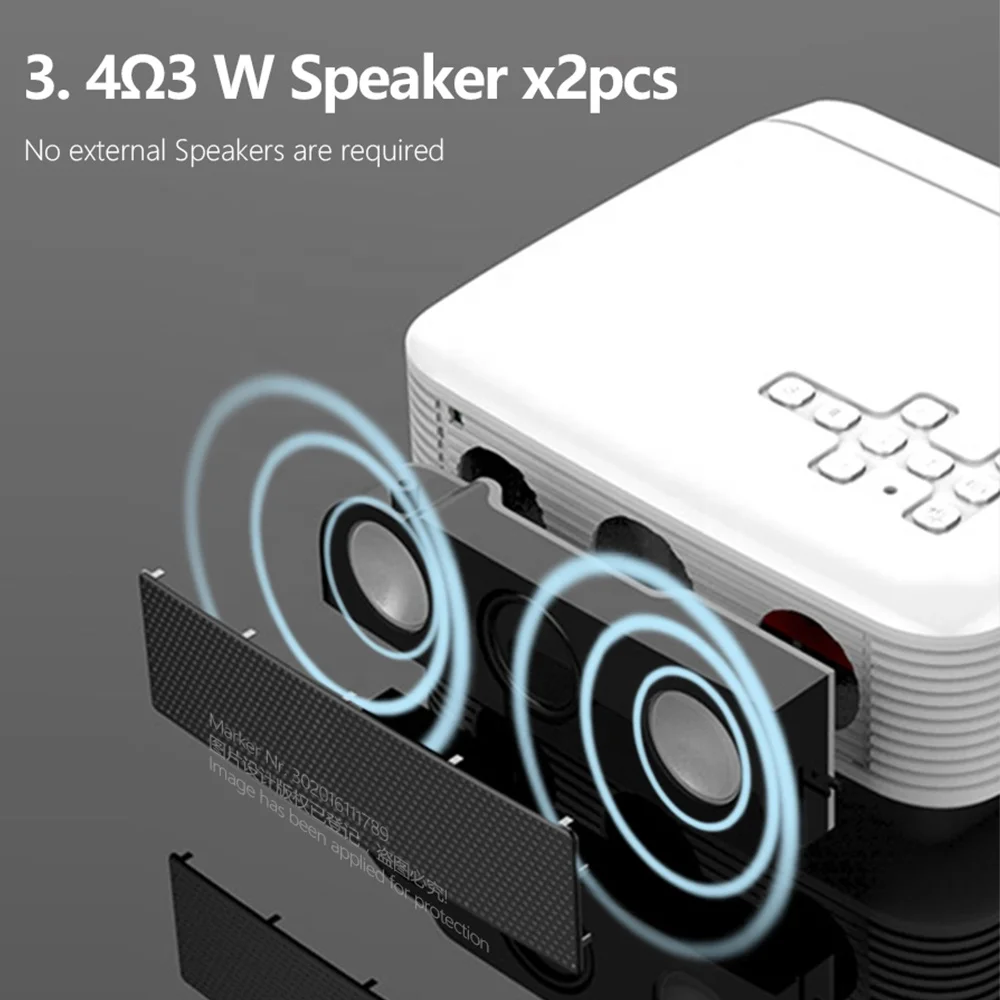 AUN D50 Mini Projector Portable Home Cinema for Support Max 1080P LED Projector 2500 Lumens | HD 3D Video Bedroom games Beamer