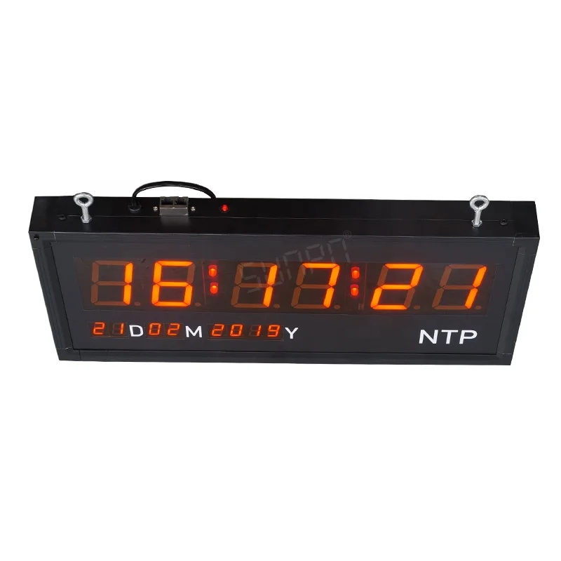 Custom NTP Clock Large LED Automatic Time Sycnchronization Digital Wall Clock