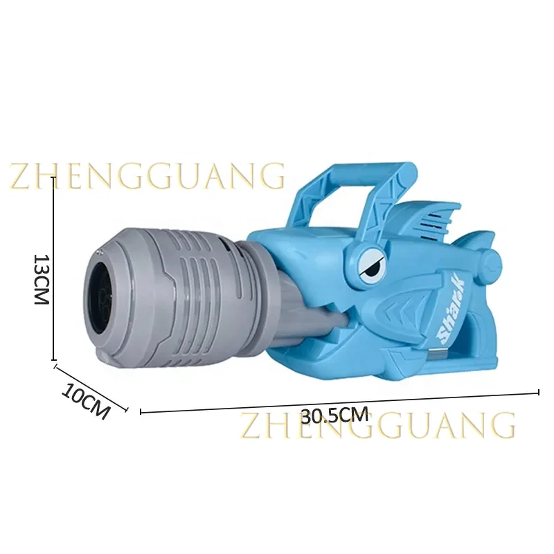 Zhengguang Toys Electric Shark Gatling Automatic Bubble Maker Machine for Kids Party Favors Bubble Solutions Blaster Toy Gun