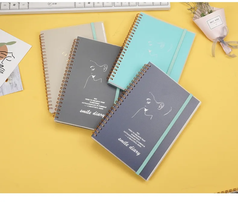 Transparent Frosted PVC Cover Flip Spiral Coil 2022 Strap English Plan This Week Calendar With Index Notebook