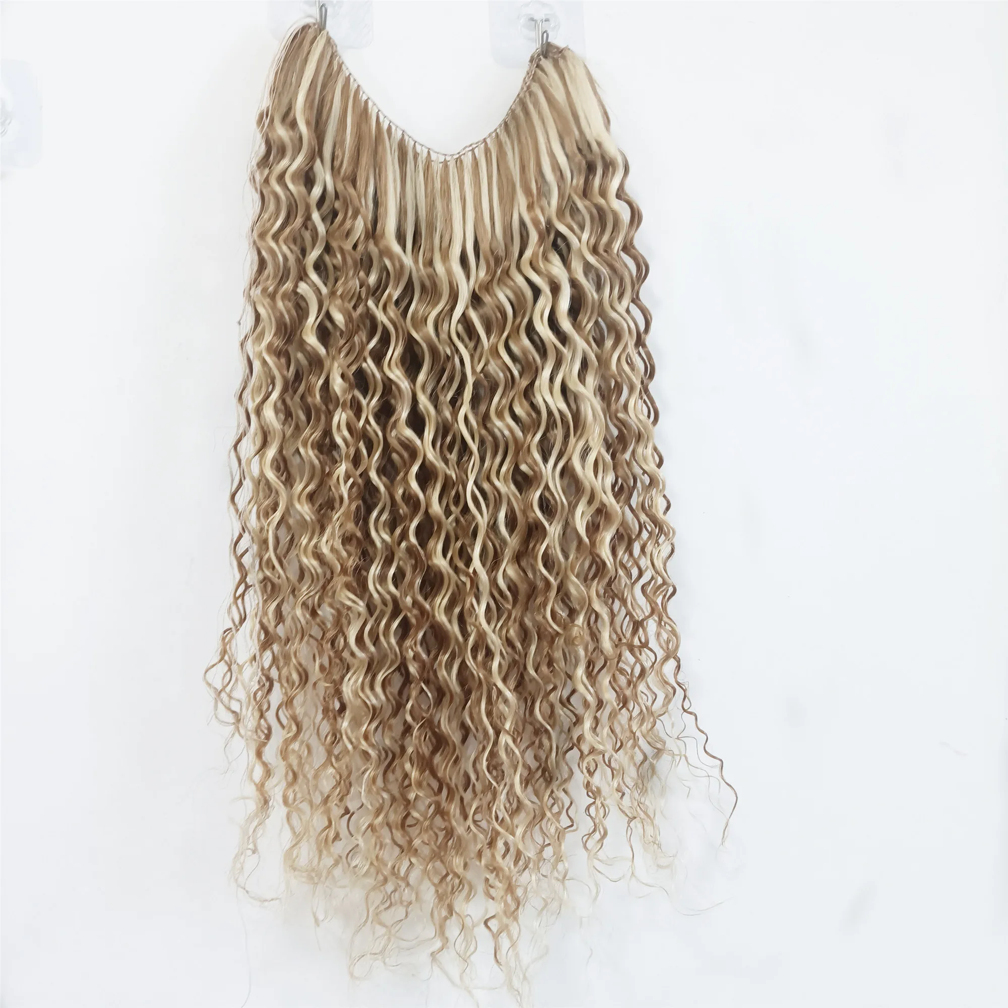 New Arrival 100% Chinese/Russian  Human kinky curly /natural weave small roll Feather Line Crochet Hair hair extensions weft