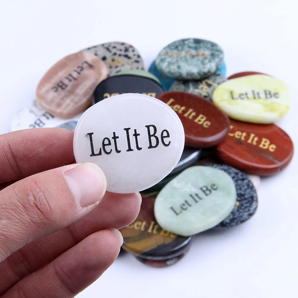 Bulk Wholesale Natural Gemstone  Engraved Inspirational Words Pocket Stones