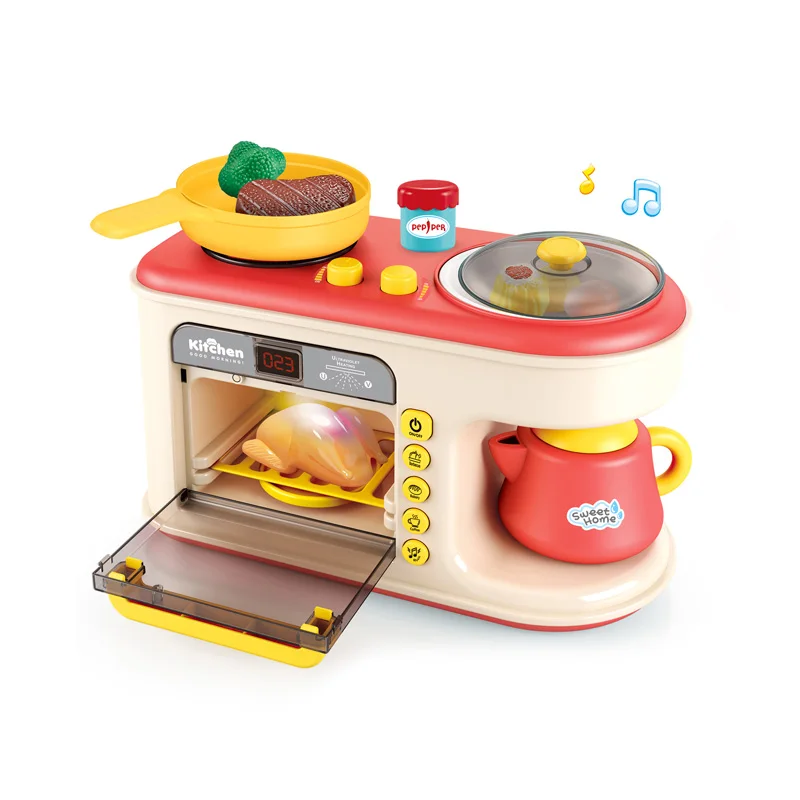 EPT Battery Operated Toy Kitchen Set Microwave Oven For Kids Pretend Play Toys Sets Play set Girl Kitchen Toys