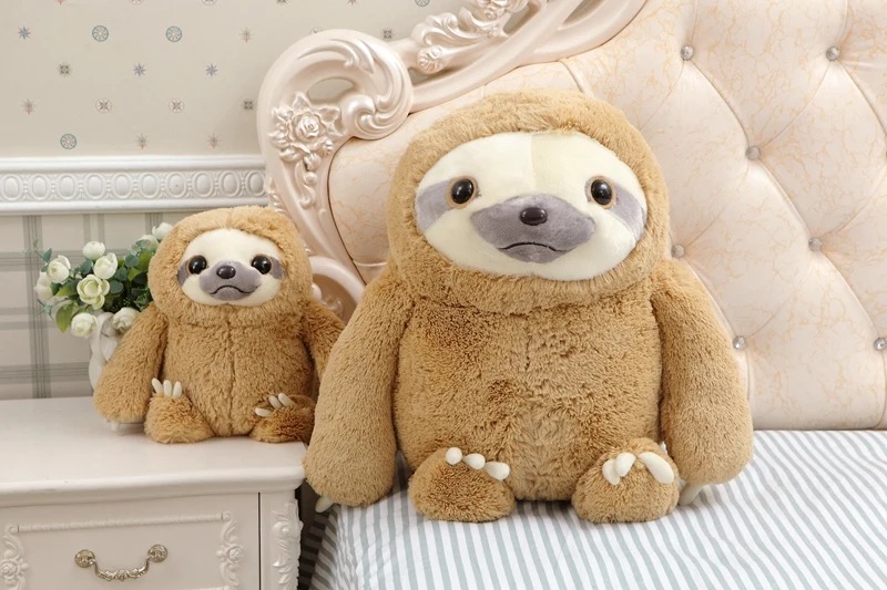 Free Sample Kawaii Adopt Me Big White and Yellow Sloth Plush Animal Pillow Stuffed Toy Soft Doll Education Toddle Gift