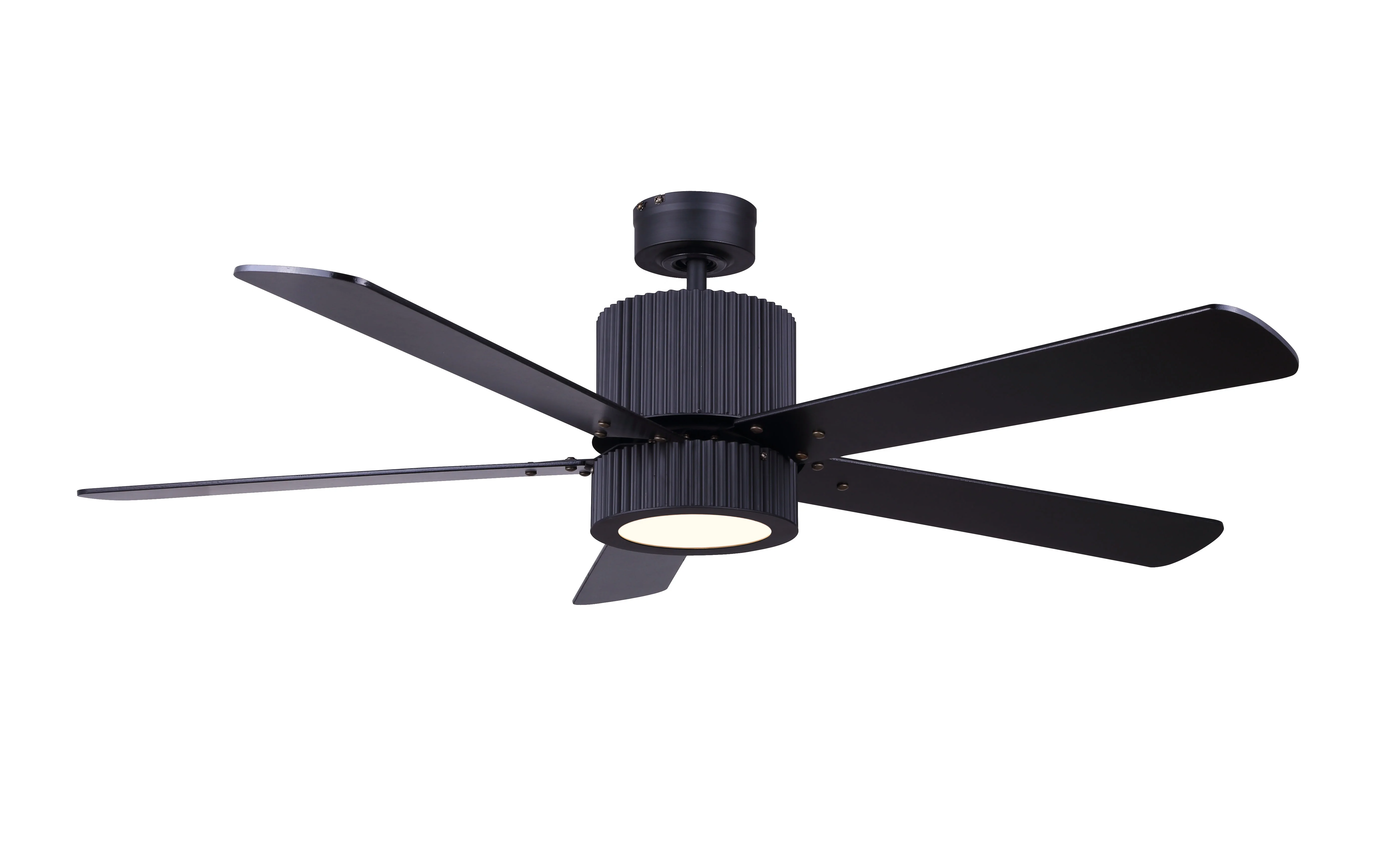 52 inch Modern Air Cooling Fan Home Decorative Matt-Black/ORB LED Ceiling fan with 5 Plywood Blades, include Wall Control