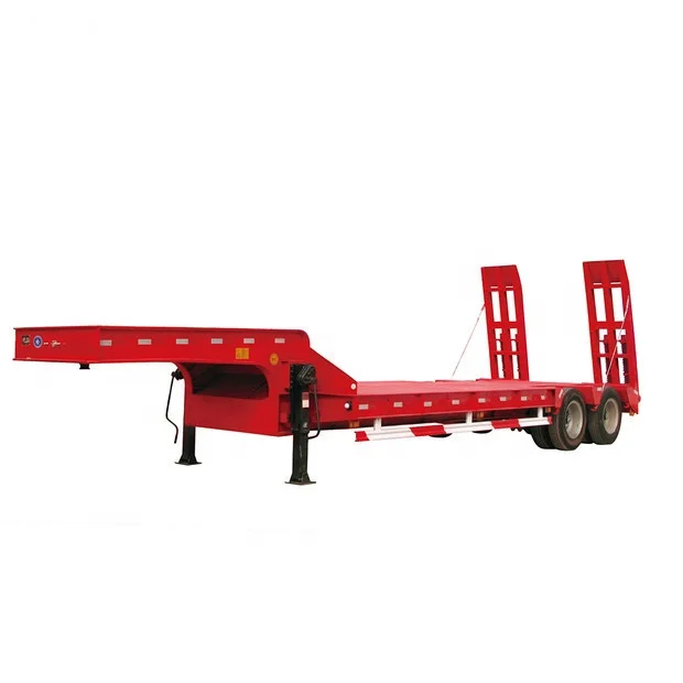 Factory Direct Sales 2 Axles  30 ton  Low Bed Loader Truck Semi Trailer