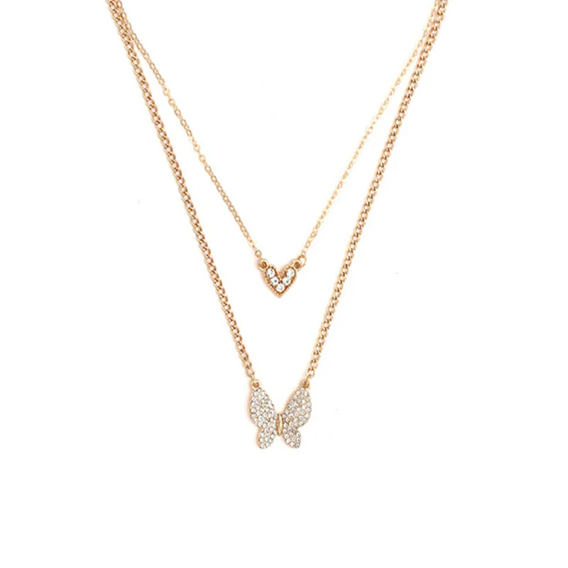 18K золото алмазный кулон в форме бабочки подходит для ко Дню Святого Валентина, чтобы отправить его подруга (1600235203886)