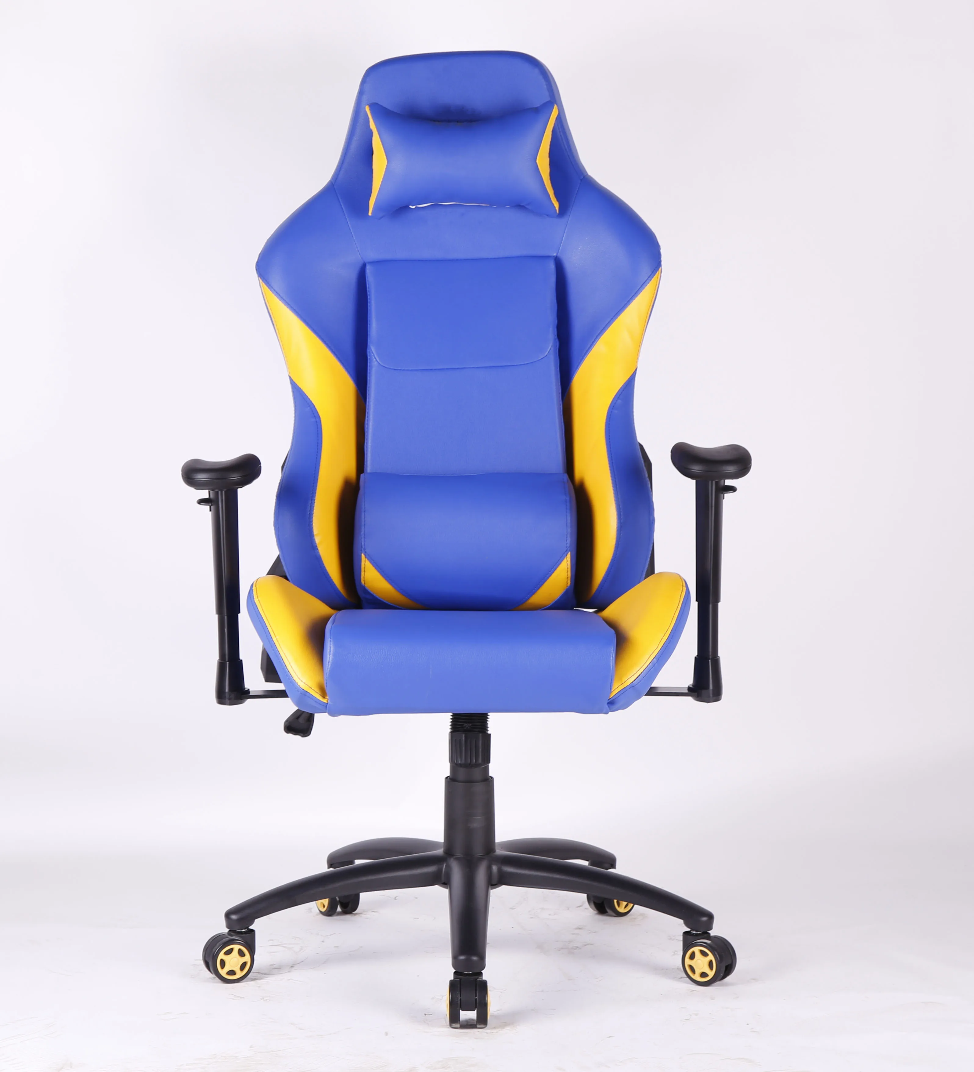 
Blue Yellow Thick Pc Computer Racing Gaming Chair With Adjustable Armrest pc gaming racing chair blue esport gaming 