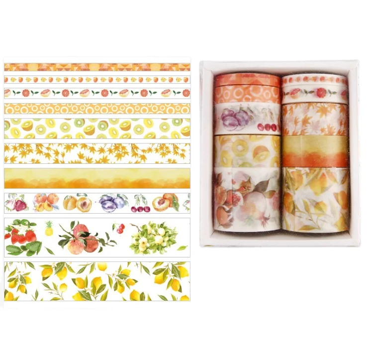 Washi tape Orange suit flowers manufacturer custom printed washi tape set for DIY
