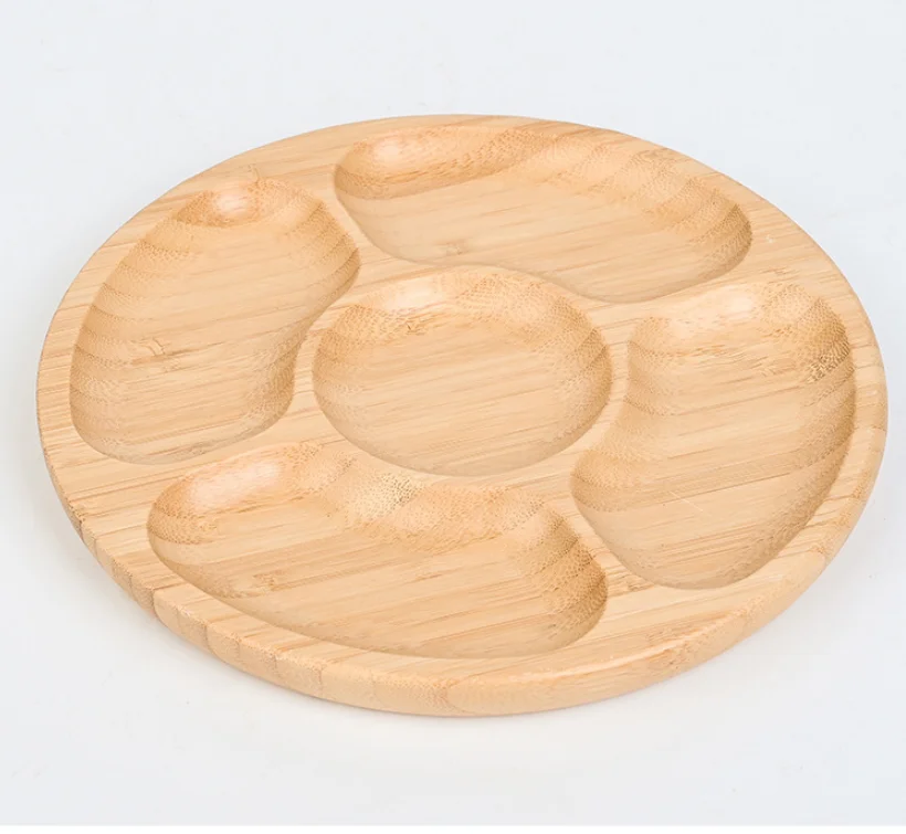 Round bamboo split dinner plate