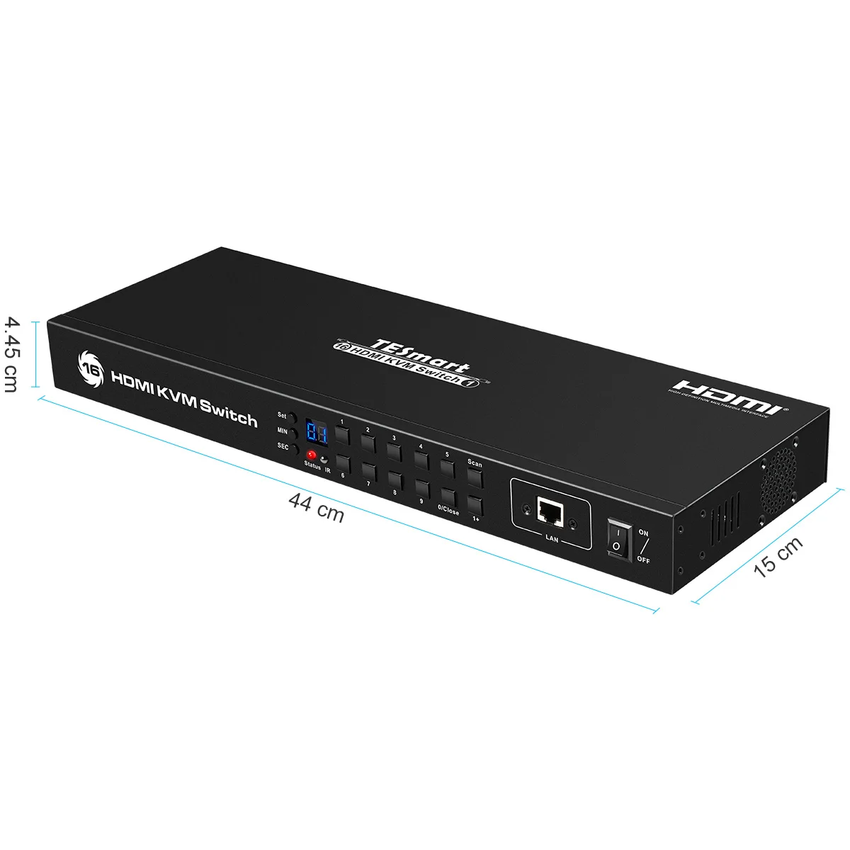 
TESmart USB2.0 16 Port HDMI IP KVM Switch support keyboard hotkeys control 