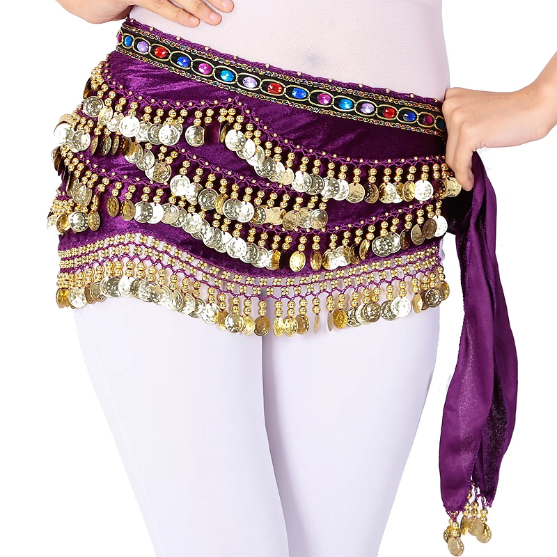 Handmade Egyptian Bellydance Hip Scarf Coins Gold Silver Belt Belly Dancing Wrap Hip Skirt