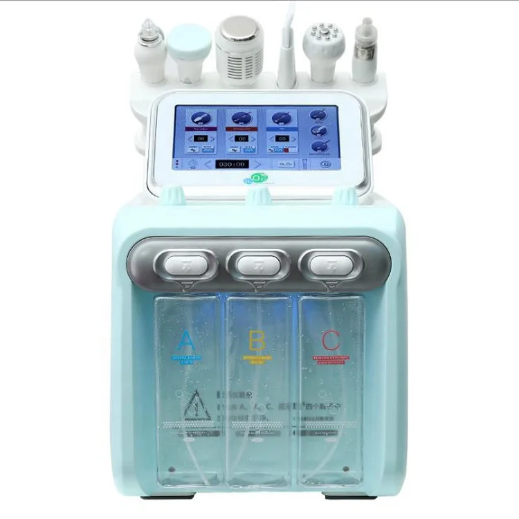 6 in 1 Multifunction Hydro Dermabrasion Aqua Peeling Skin Care Rejuvenation Facial Cleaning Beauty Machine H2O2