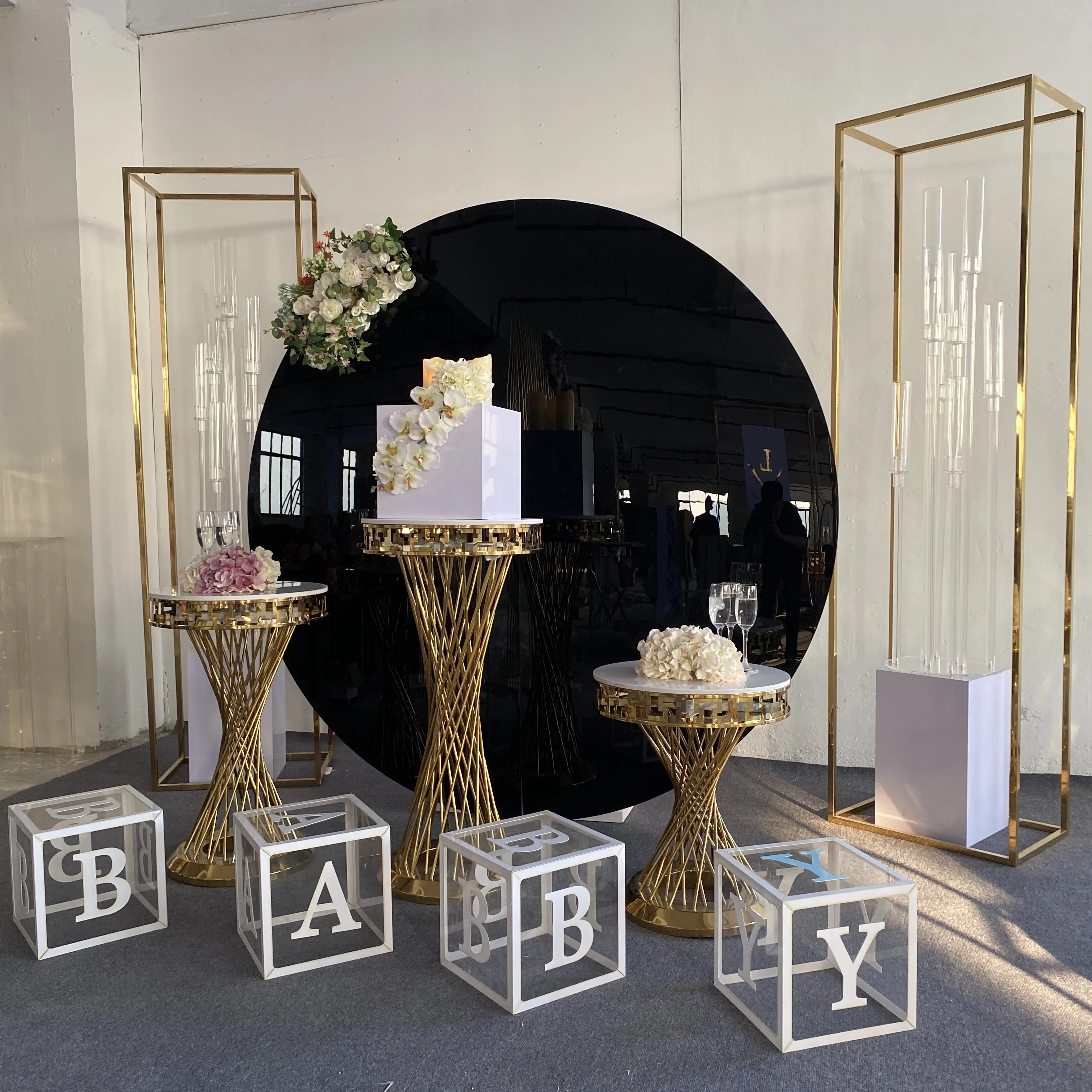 Round Cylinder Plinths Dessert Cake Display Plinths table  For Events Weddings