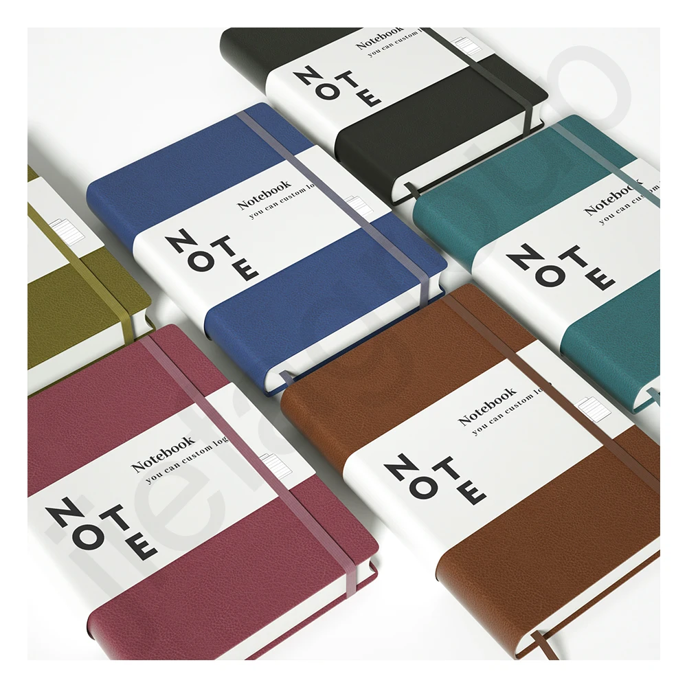 Hardcover Diary Dotted Lined Printed Planner Binding faux pu leather journal Customizable Notebooks