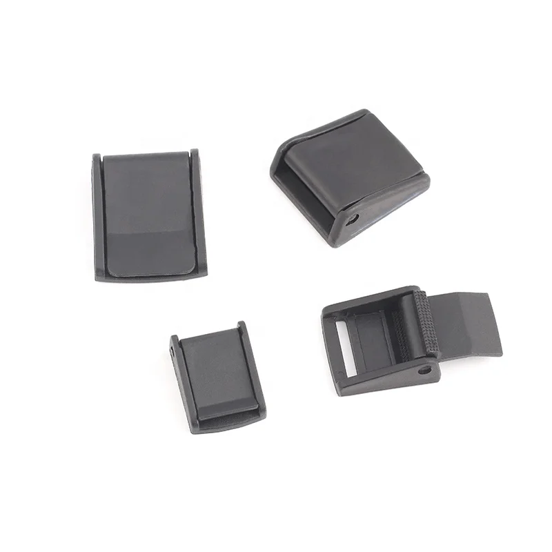 Webbing Plastic Black White 1 to 2 Inch Adjustable Clip Backpack Straps Cam Lock Buckle