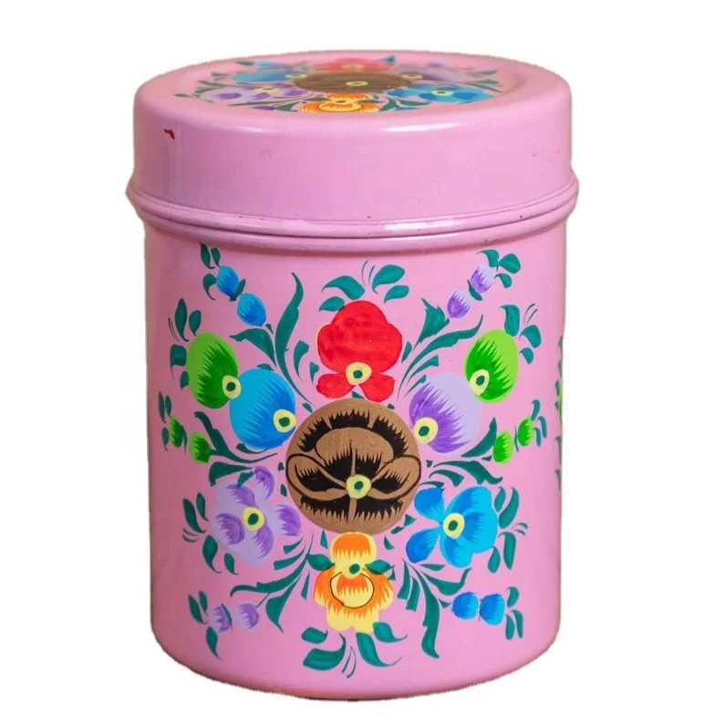 Canisters , stainless steel food storage box, hand painted canisters